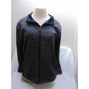 Ducks Unlimited Jacket‎ Black & Gray Mens Size MED Fleece Two Tone Outdoor Gorp